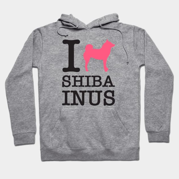 I Heart Shiba Inus feat. Lilly the Shiba Inu - Black Text on White Hoodie by shibalilly